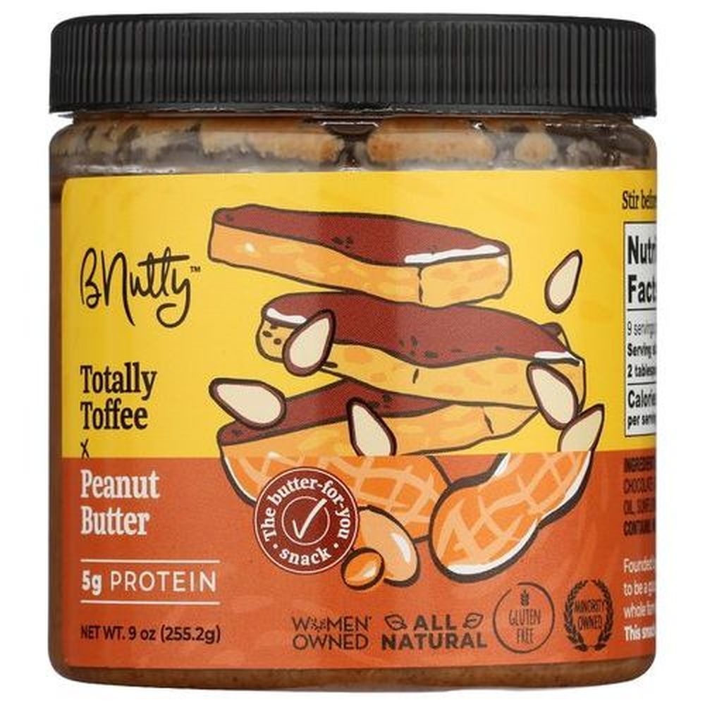 B Nutty Totally Toffee Peanut Butter, 9 Ounce -- 6 Per Case