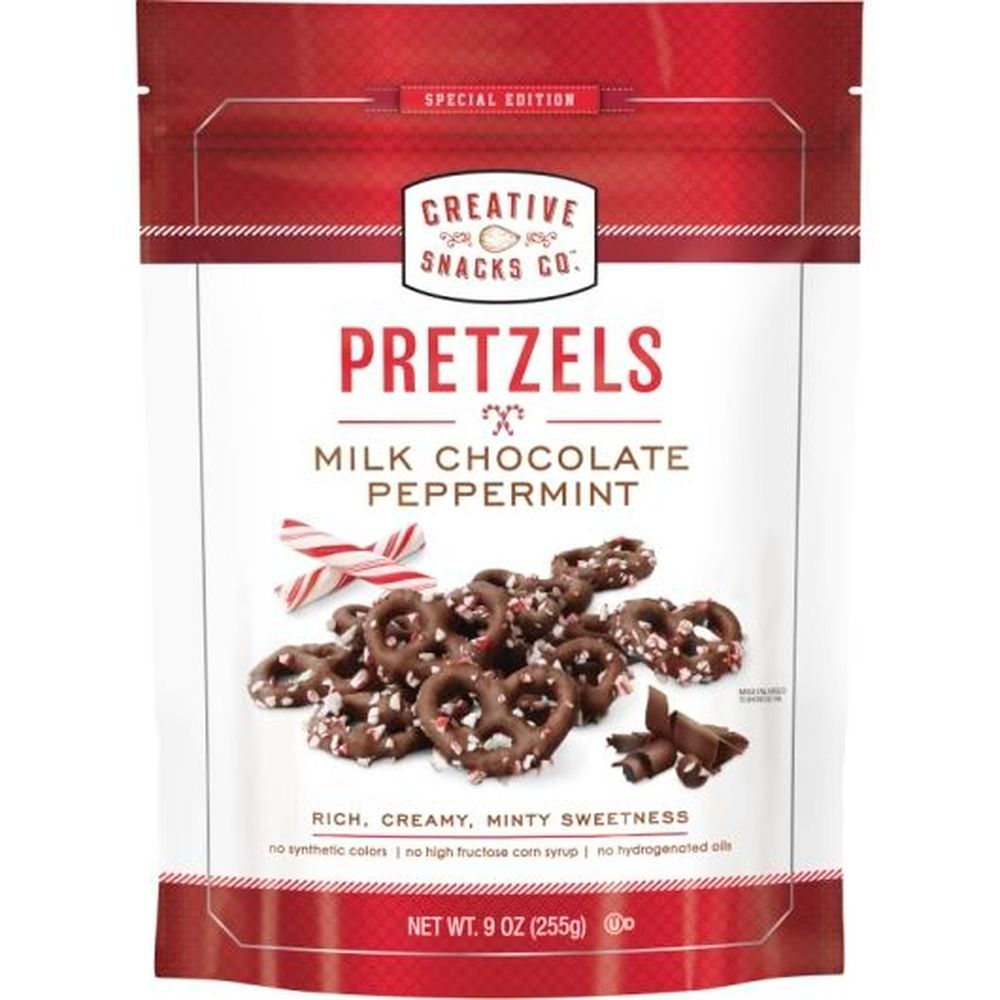 Creative Snacks Milk Chocolate Peppermint Pretzels, 9 Ounce -- 6 Per Case