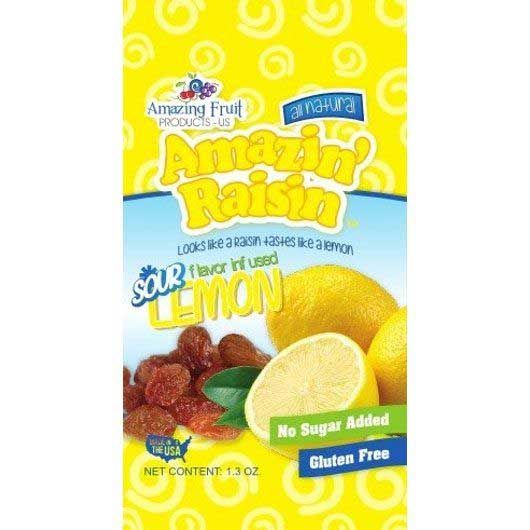 Amazin' Raisin Sour Lemon Flavor Infused Raisin, 1.3 Ounce -- 250 Per Case