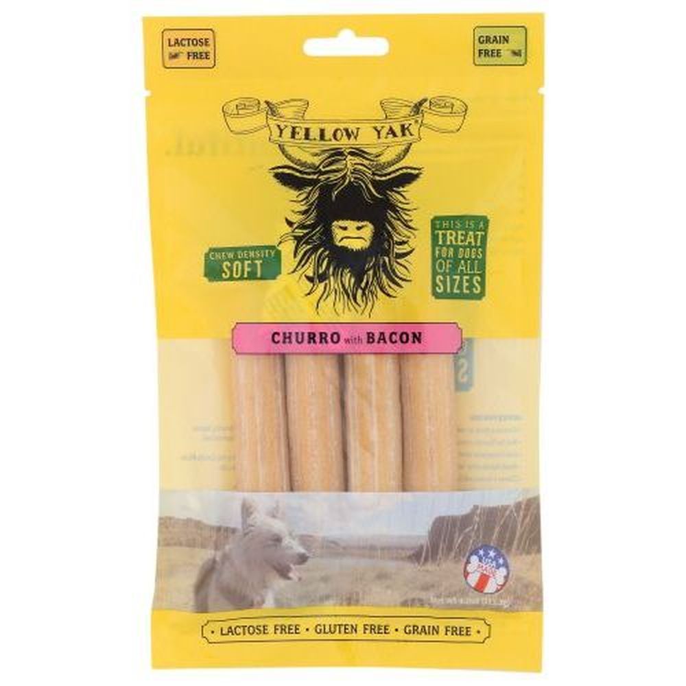 Yellow Yak Churro With Bacon Soft Dog Dental Chews, 4 Ounce -- 6 Per Case
