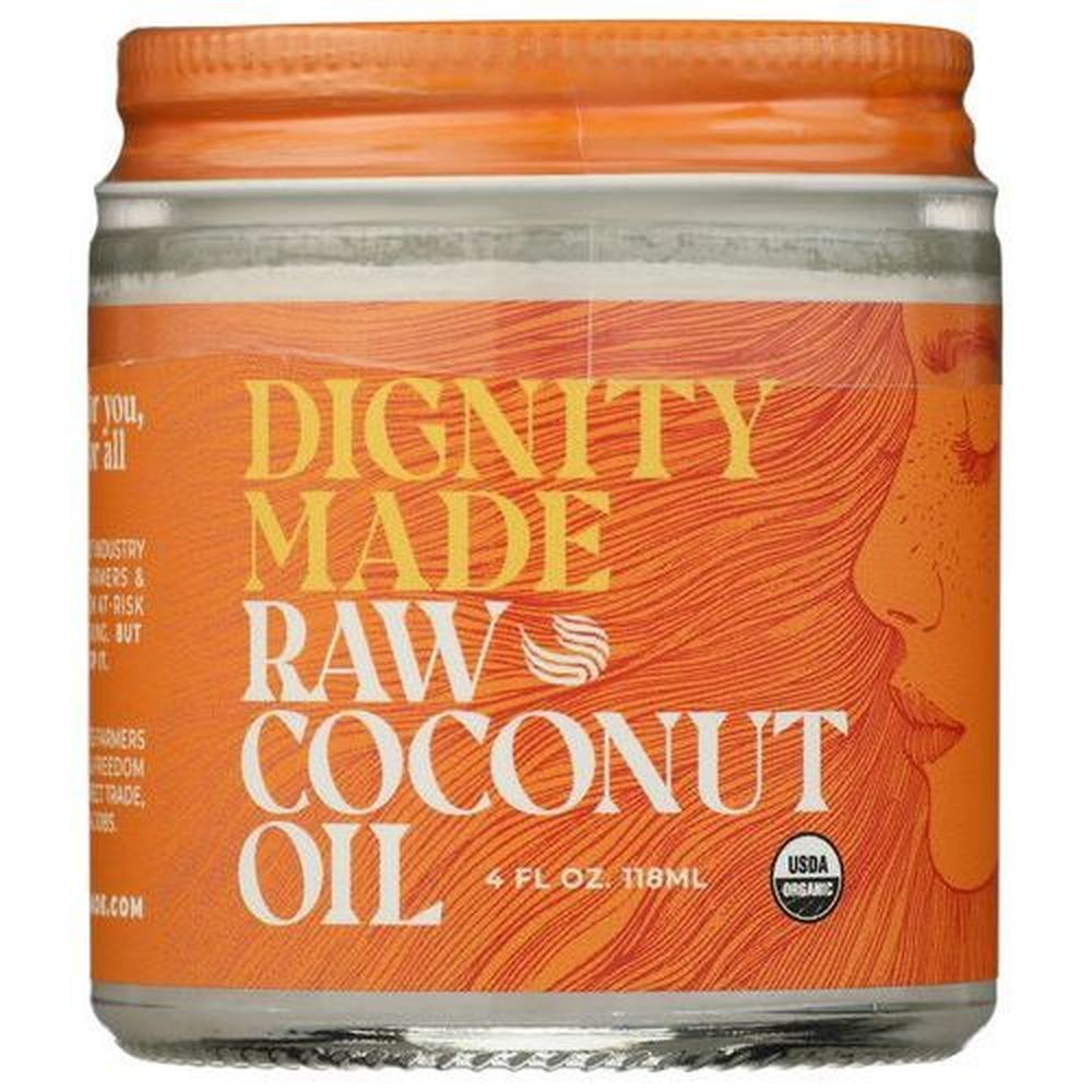 Dignity Made Organic Raw Coconut Oil, 4 Ounce -- 12 Per Case