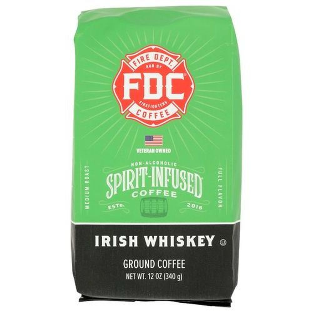 Fire Department Coffee Spirit Infused Irish Whiskey Ground Coffee, 12 Ounce -- 6 Per Case