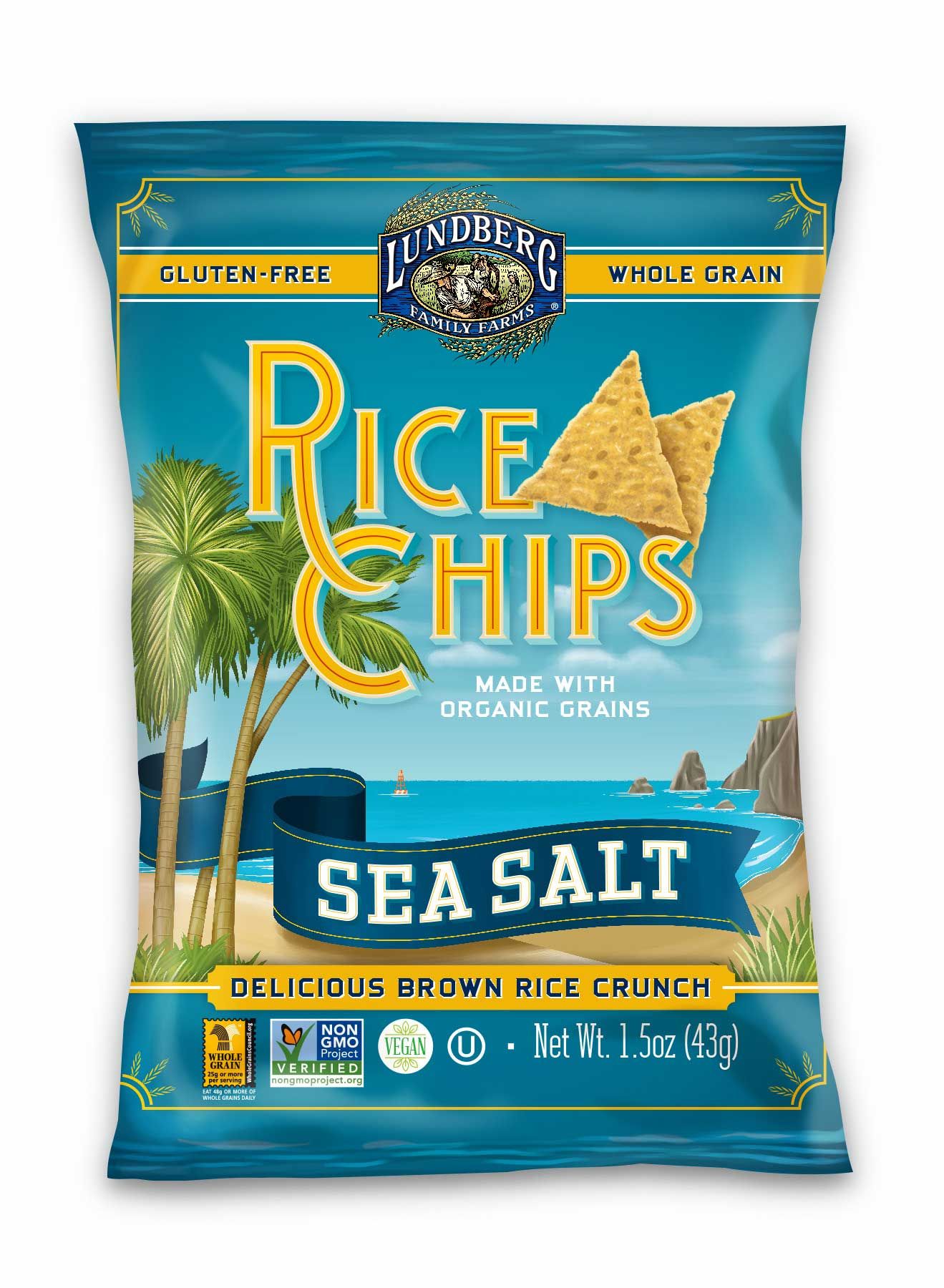 Lundberg Sea Salt Rice Chips, 1.5 Ounce -- 24 Per Case