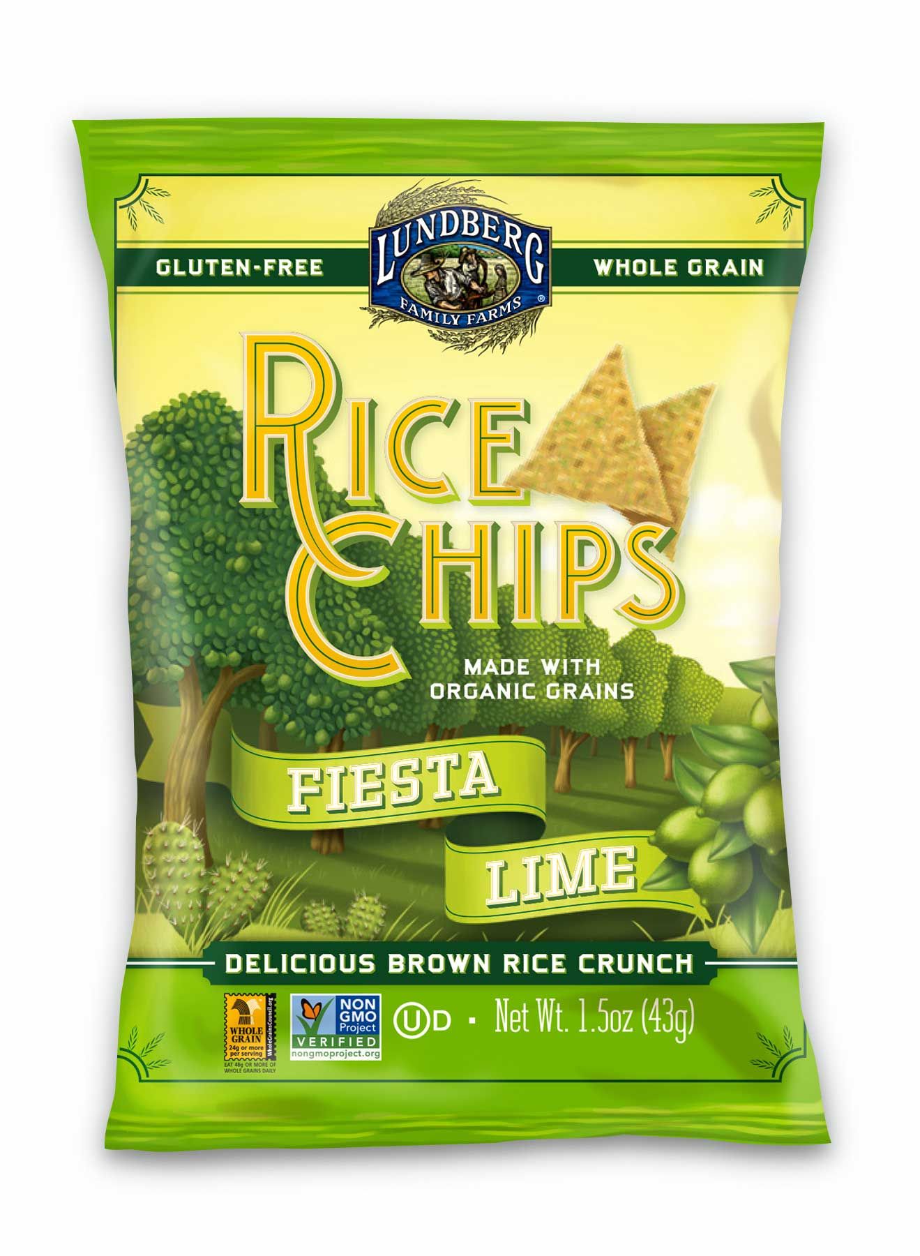 Lundberg Fiesta Lime Rice Chips, 1.5 Ounce -- 24 Per Case