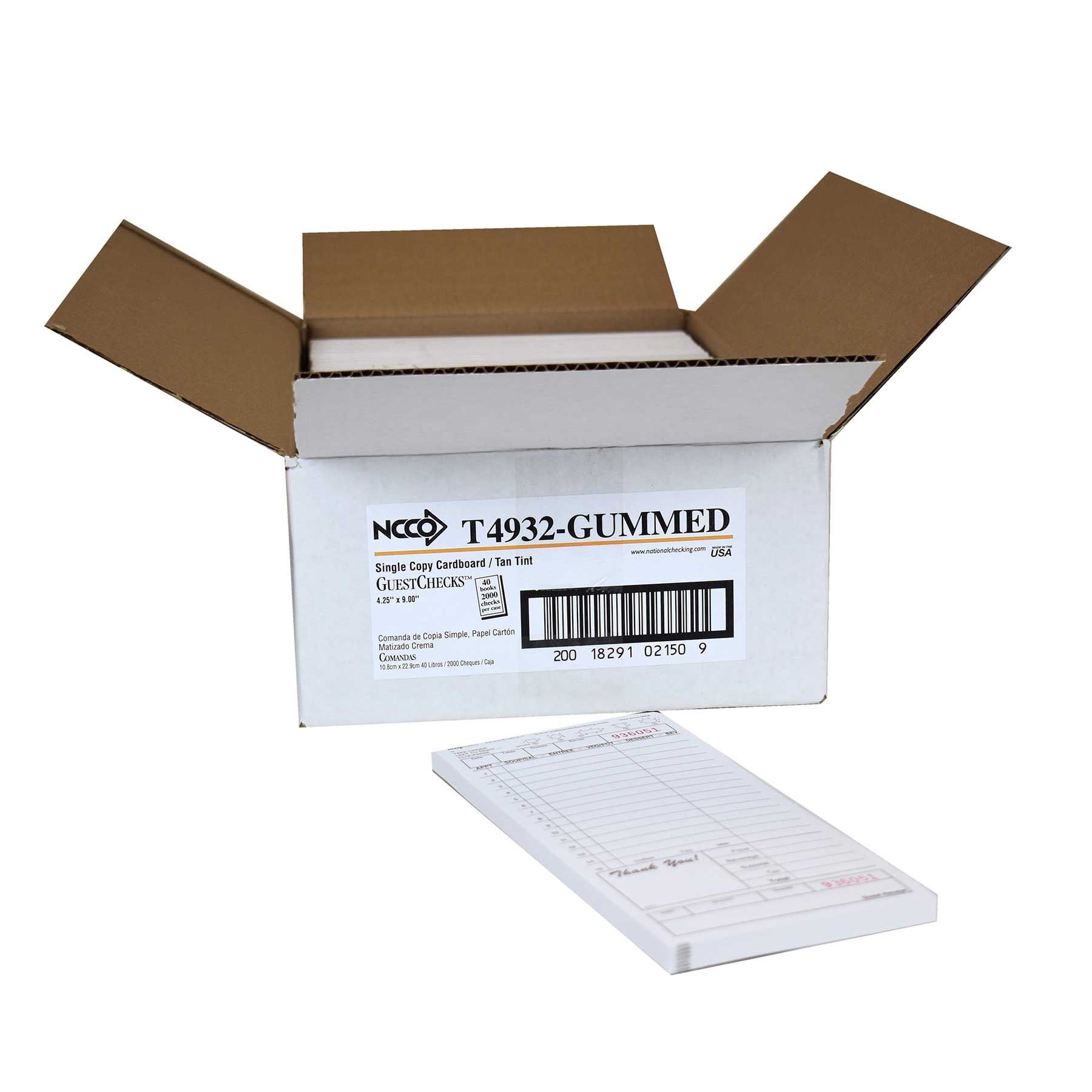 Ncco Guest Check Board, 1 Part Tan, 15 Line, 4.20 X 9 Inch -- 2000 Per Case