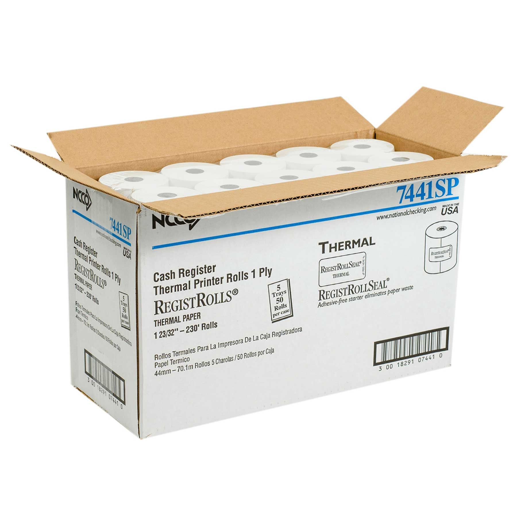 Ncco White 1-ply Register Roll, 44 Mm -- 50 Per Case