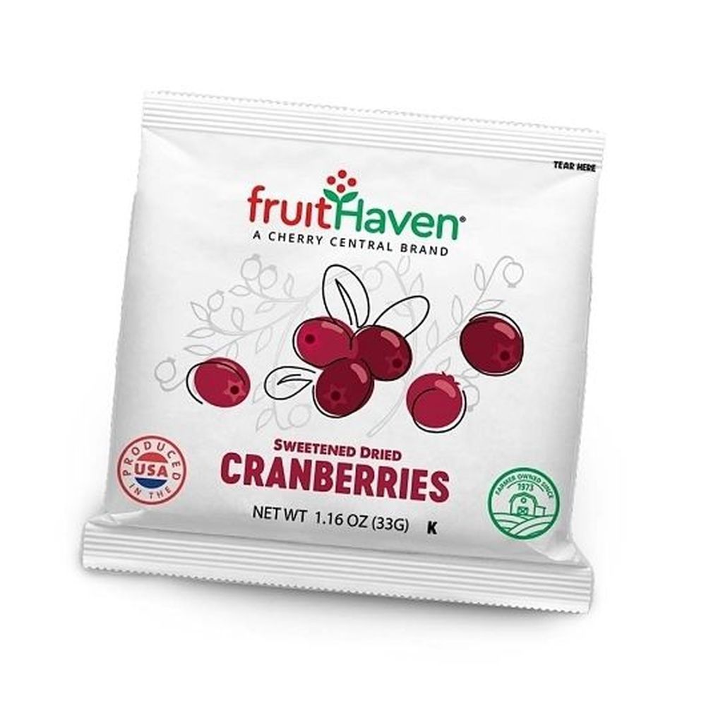 Fruithaven Sliced And Sweetened Dried Cranberries, 1.16 Ounce -- 100 Per Case