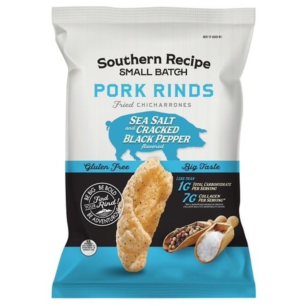 Southern Recipe Small Batch Sea Salt And Cracked Black Pepper Pork Rinds, 2 Ounce -- 12 Per Case