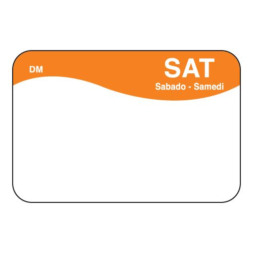 Daymark Saturday Dissolvemark Day Of The Week Label, 1 X 1.5 Inch -- 12 Per Case