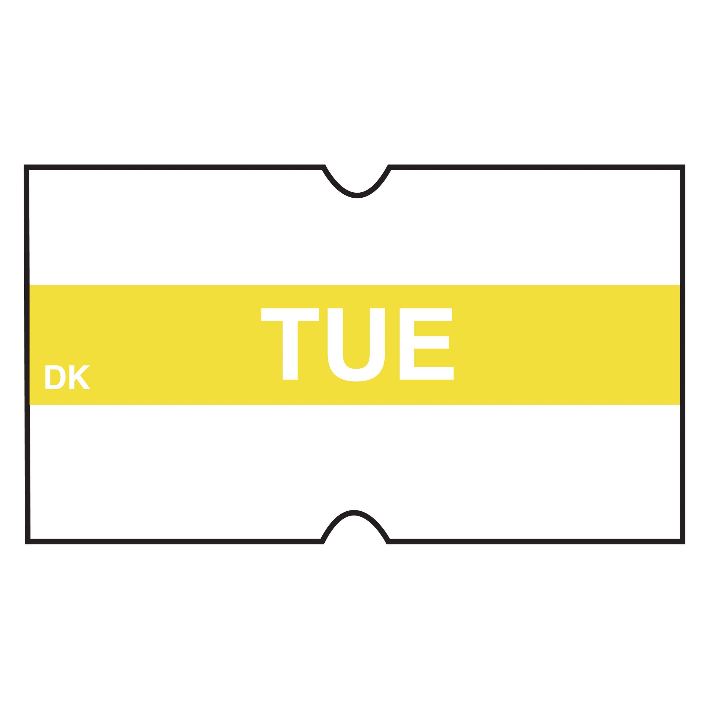 Daymark Tuesday Duramark Dm4 2-line Yellow Date Coder Label, 750 Count -- 8 Per Case