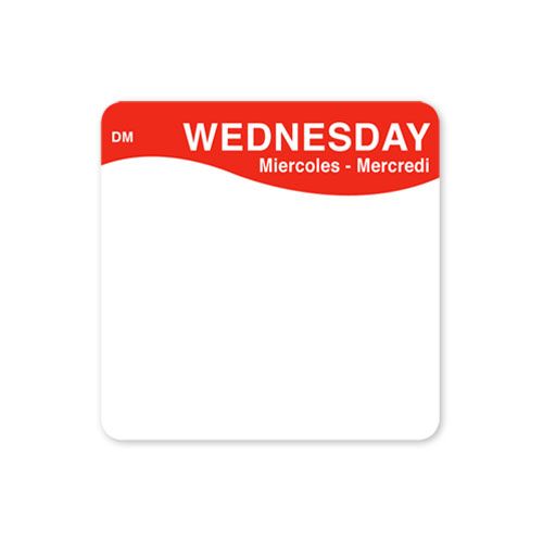 Daymark Dissolvemark Day Of Week Blank Label, Wednesday, 2 X 2 Inch, 250 Labels Count -- 12 Per Case