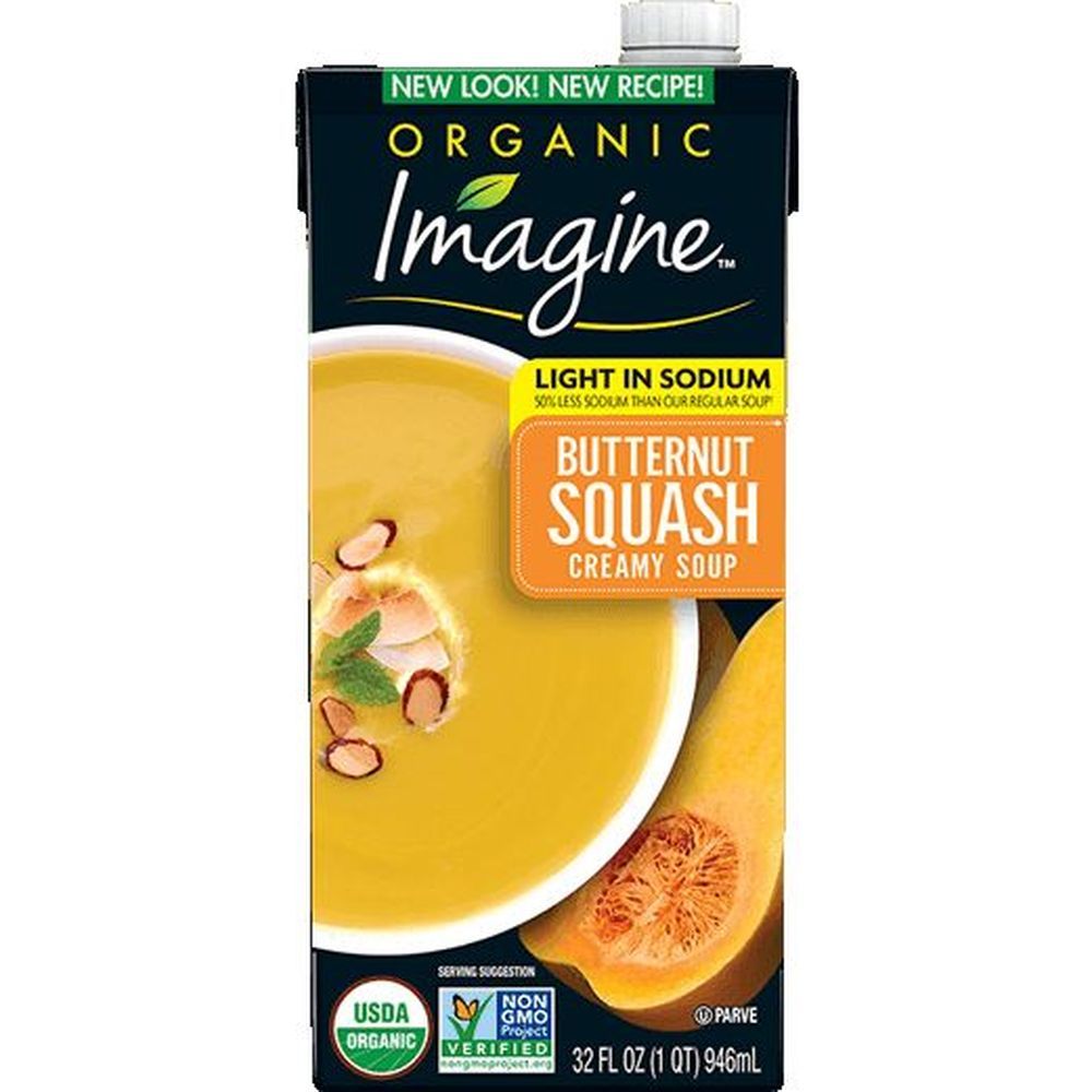 Imagine Organic Light In Sodium Butternut Squash Creamy Soup, 32 Fluid Ounce -- 6 Per Case
