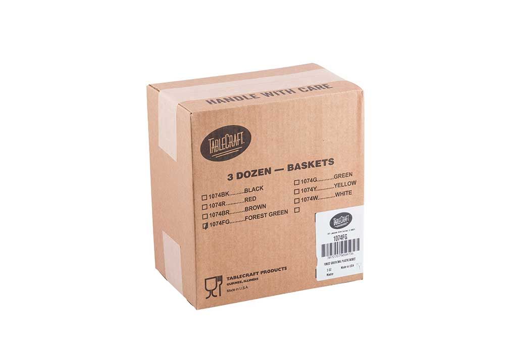 Tablecraft Forest Green Oval Plastic Basket, 9.3 X 6 X 1.87 Inch -- 36 Per Case