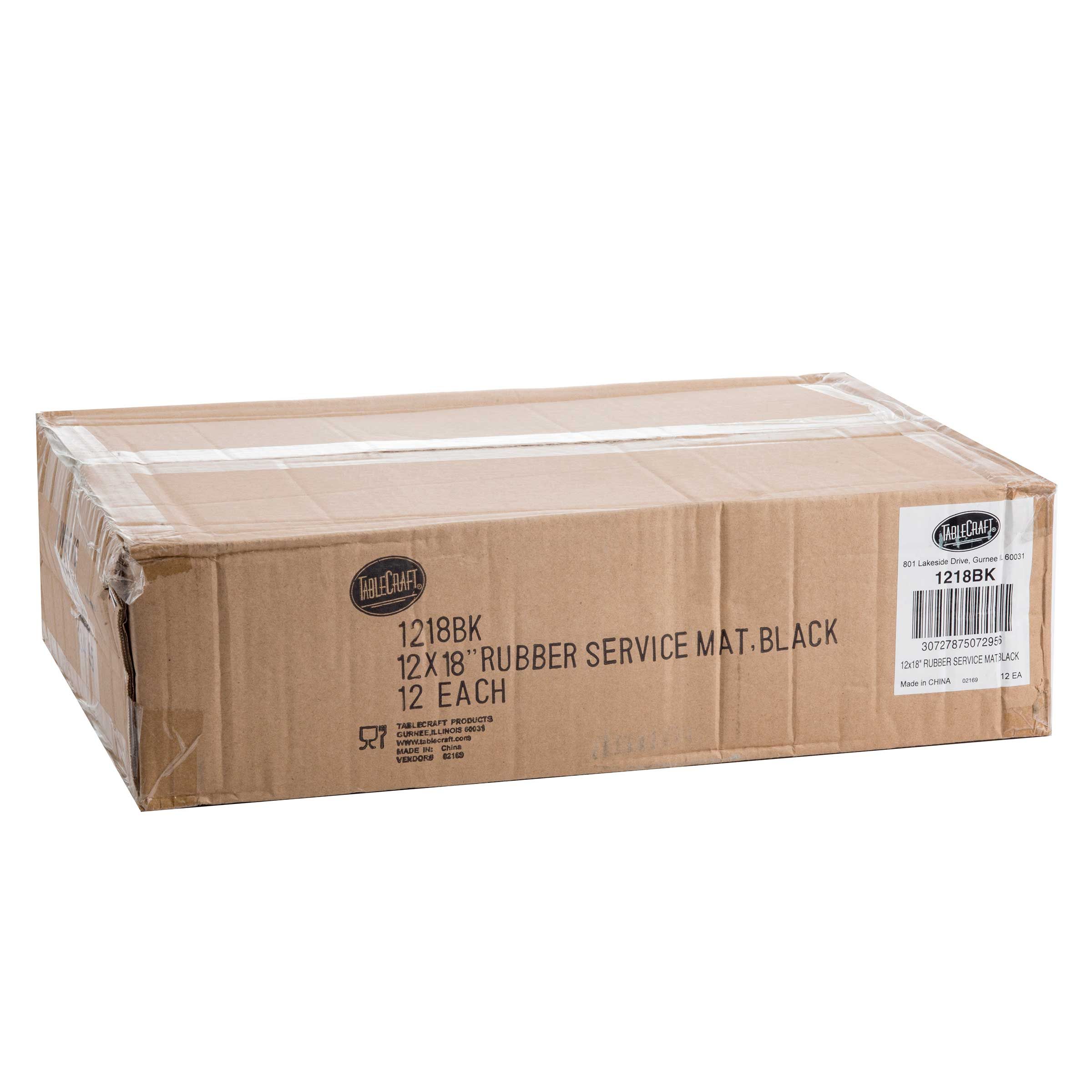 Tablecraft Black Rubber Bar Service Mat, 18 X 12 X 0.375 Inch