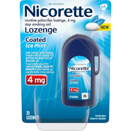 Nicorette Coated Ice Mint 4mg Lozenge, 20 Count -- 6 Per Case