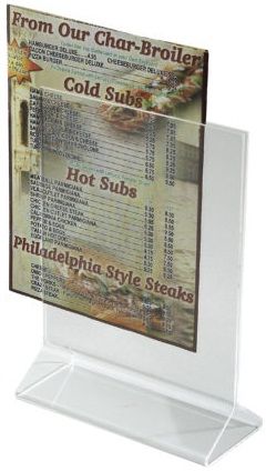 Winco Acrylic Double-sided Clear Menu Stand, 5 X 7 Inch -- 12 Per Case