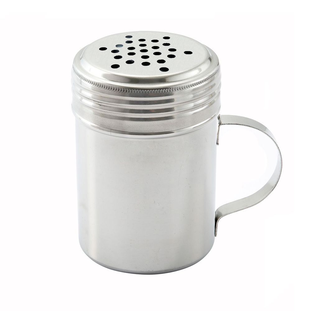 Winco Drg-star Extra Large Holes Stainless Steel Dredge With Handle, 10 Ounce Capacity