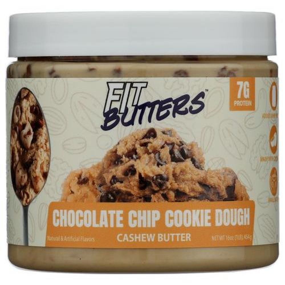 Fit Butters Chocolate Chip Cookie Dough Cashew Butter, 16 Ounce -- 6 Per Case