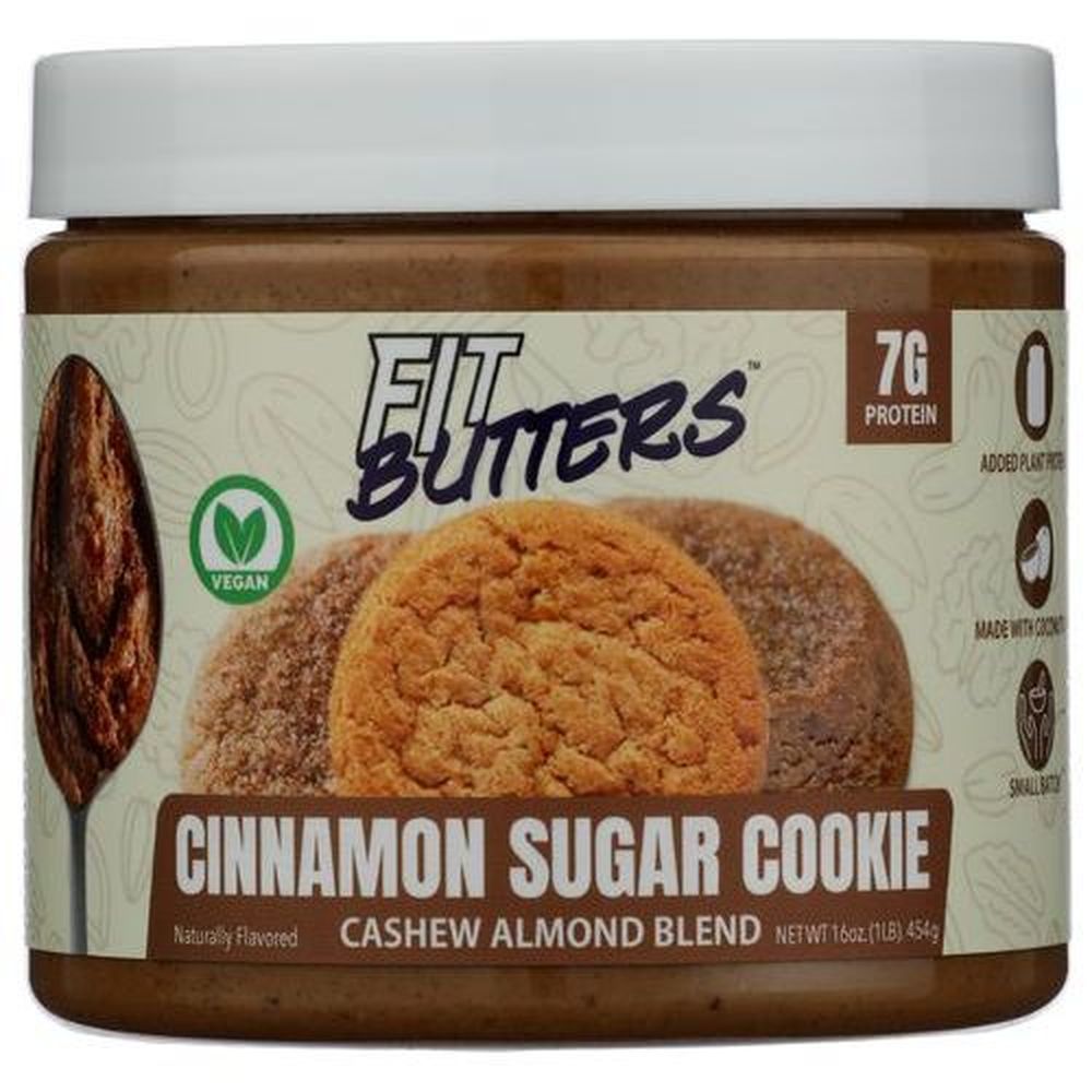 Fit Butters Cinnamon Sugar Cookie Cashew Almond Blend Butter, 16 Ounce -- 6 Per Case