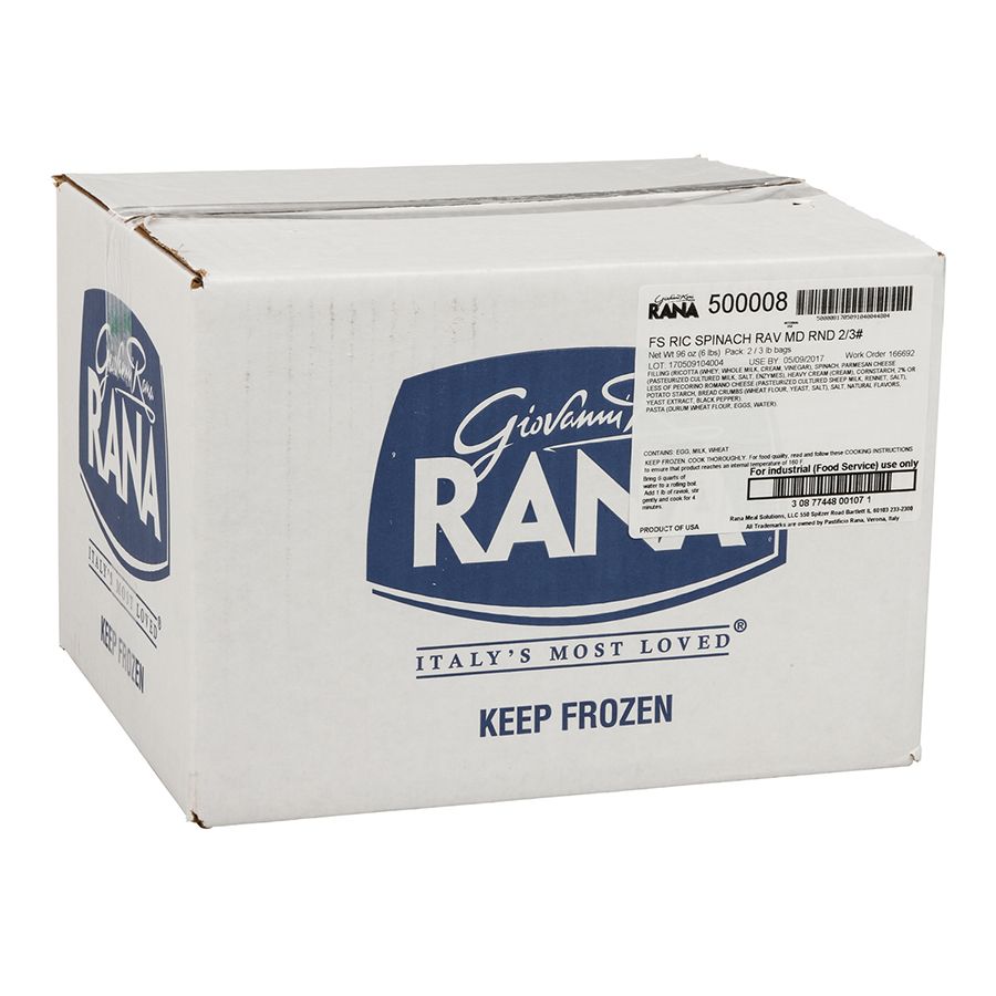 Rana Meal Solutions Ricotta And Spinach Ravioli, 3 Pound -- 2 Per Case