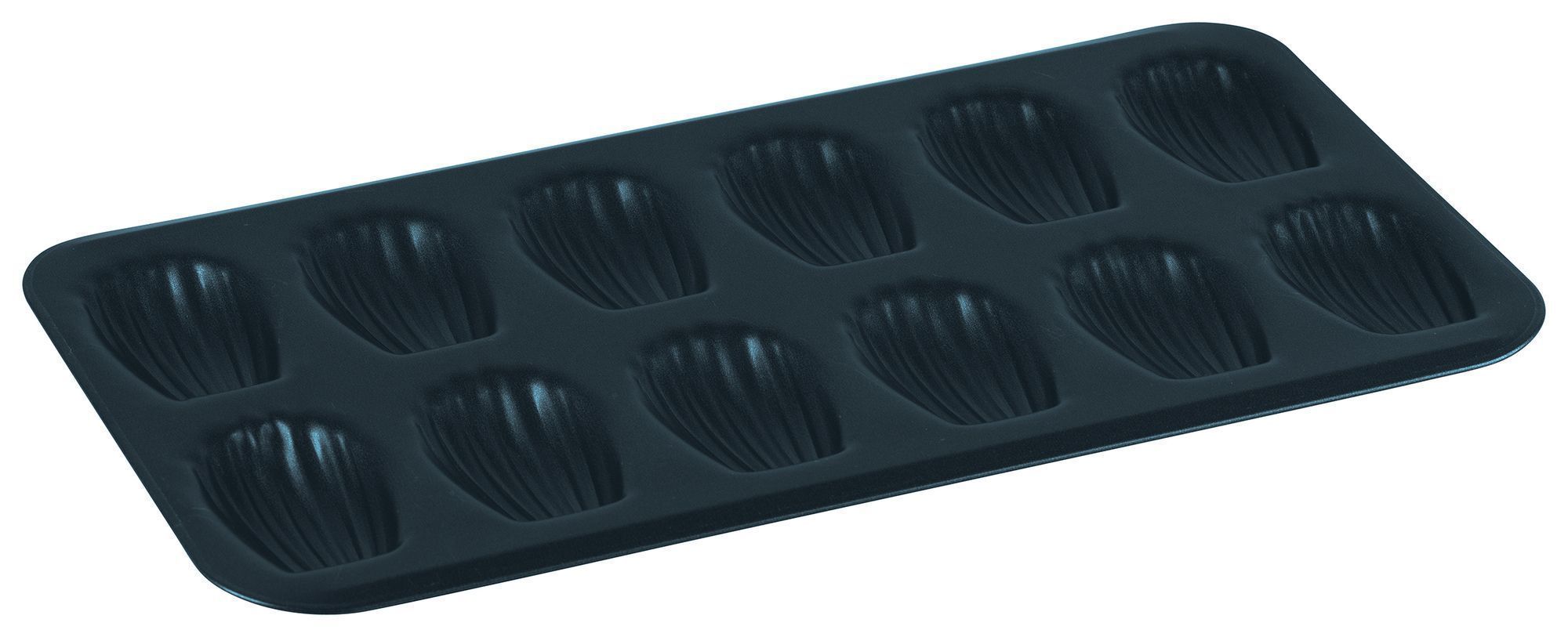 Gobel Madeleine Obsidian 12 Cavities Baking Sheet With Rolled Edges, 15.5 X 8 X 0.7 Inch
