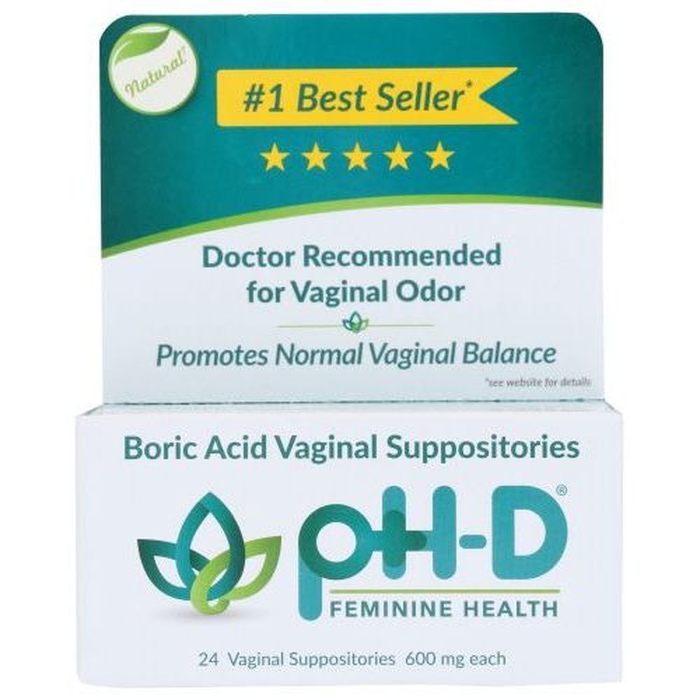 Ph-d Feminine Health Boric Acid Vaginal Suppositories, 24 Count -- 4 Per Case