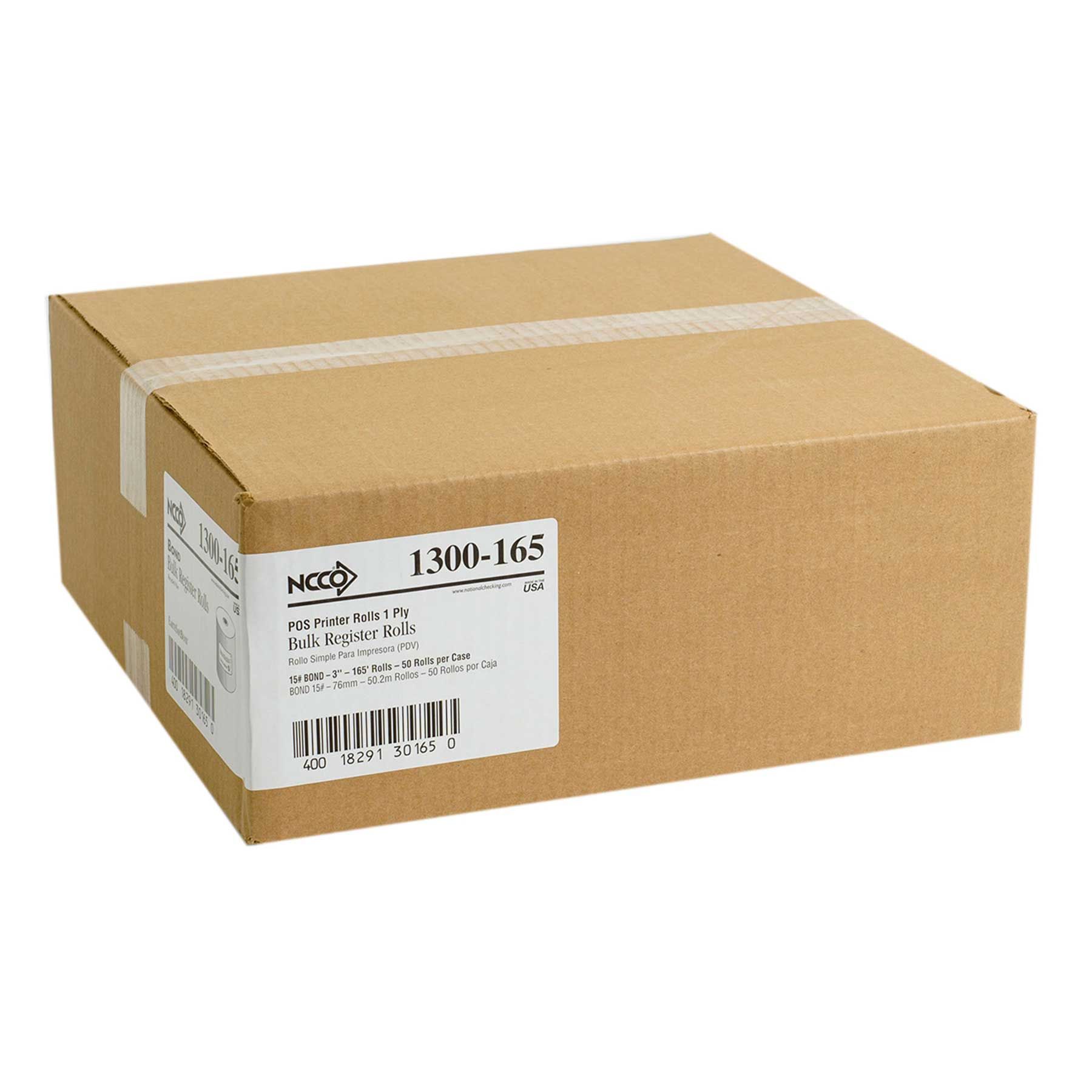Ncco White Bond 1 Ply Register Roll, 3 Inch -- 50 Per Case