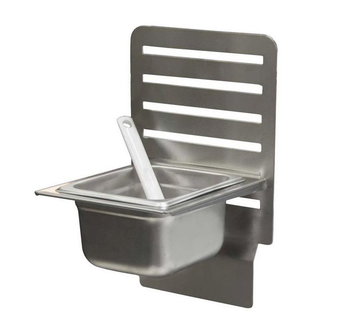 Bk Resources Grillcook Pro Small 8.5 Inch Wide Upright Shelf Stand With 1/6th Pan Holder