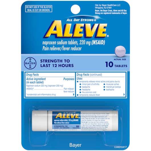 Aleve Pain Reliever And Fever Reducer Tablet, 10 Count -- 36 Per Case