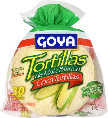 Goya 6 Inch White Corn Tortilla, 30 Count -- 12 Per Case