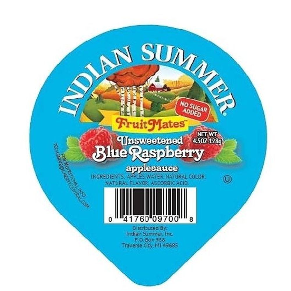 Indian Summer Blue Raspberry Applesauce, 4.5 Ounce -- 96 Per Case