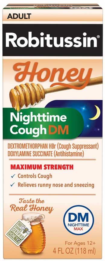 Robitussin Adult Honey Maximum Strength Nighttime Cough Dm, 4 Fluid Ounce -- 24 Per Case