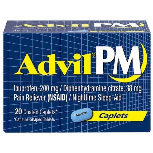 Advil Pm 200 Mg Pain Reliever And Nighttime Sleep Aid Caplet, 20 Count -- 72 Per Case
