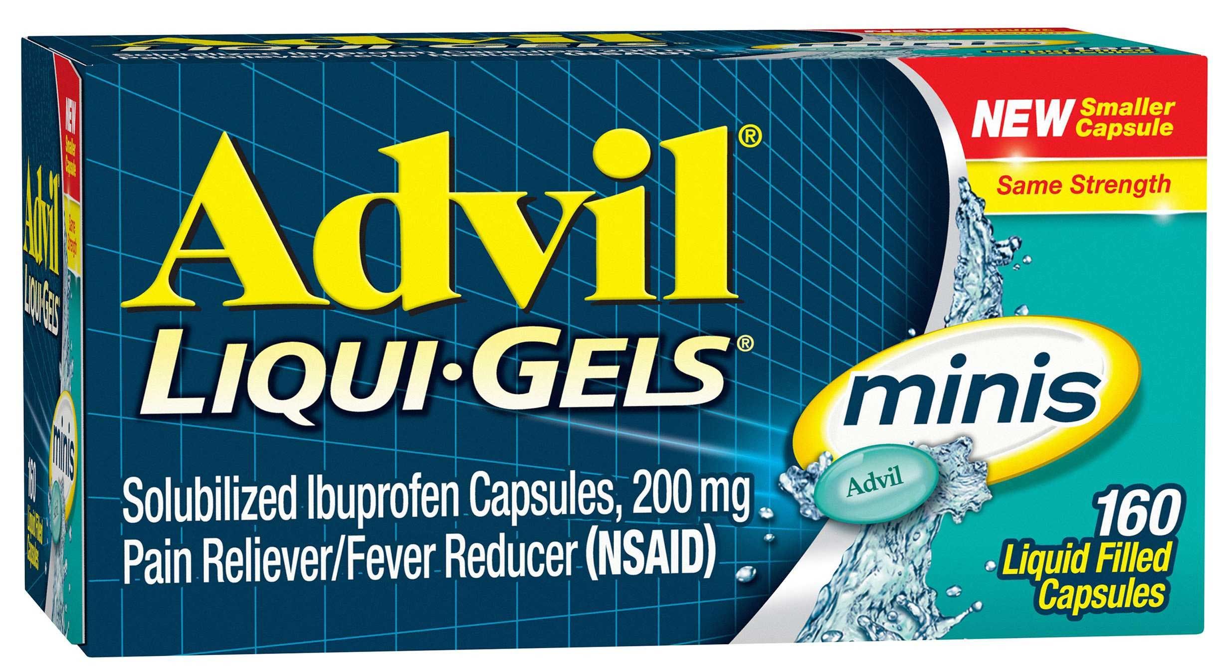 Advil Mini Liquid Gel Capsules, 160 Count -- 12 Per Case