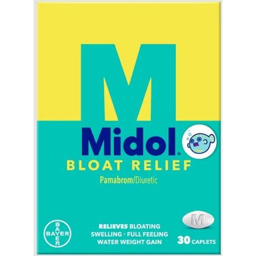 Midol Bloat Relief Caplets, 30 Count -- 36 Per Case
