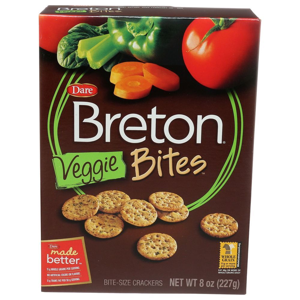 Dare Veggie Breton Bites Crackers, 8 Ounce -- 12 Per Case