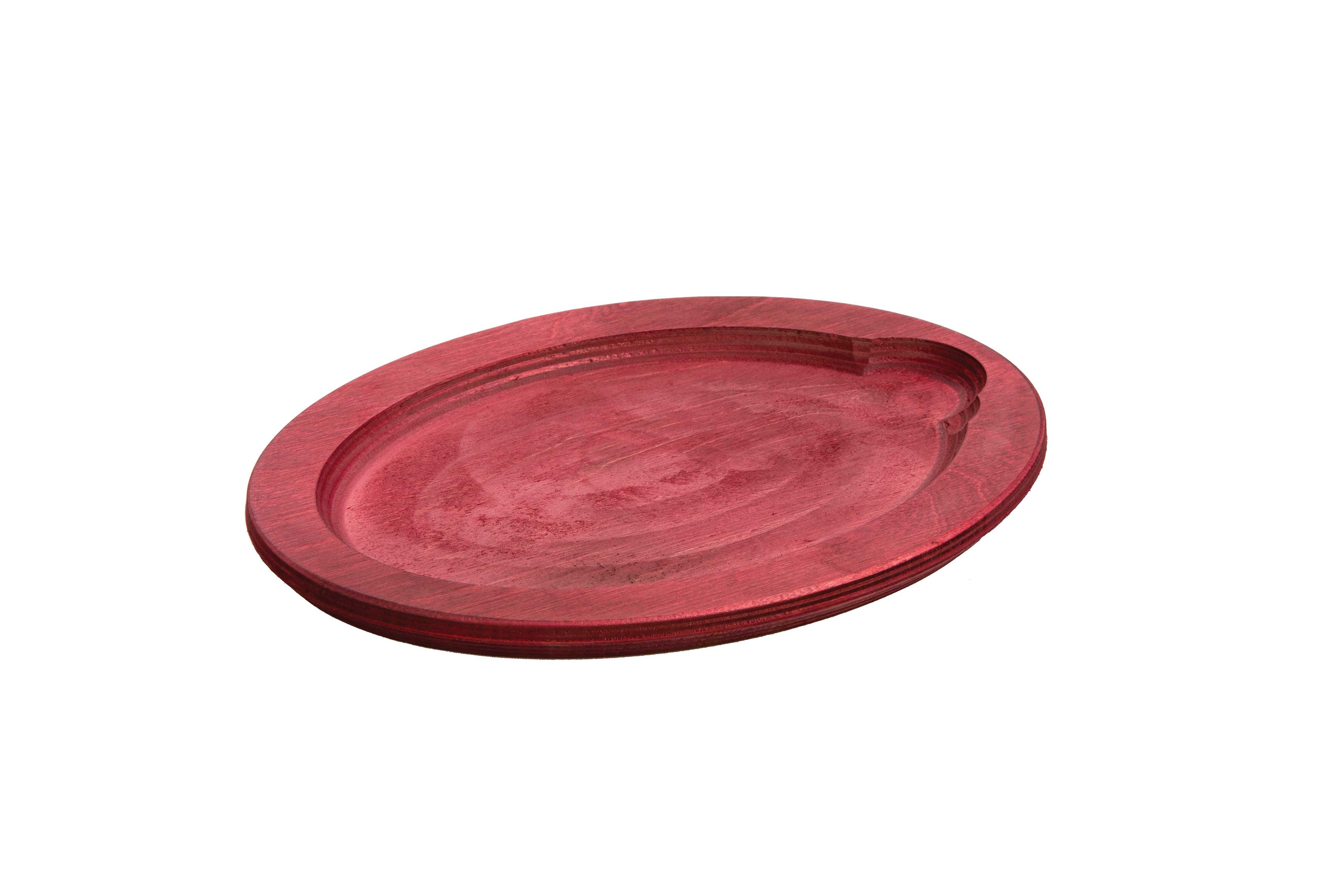 Lodge Red Oval Wood Underliner -- 6 Per Case