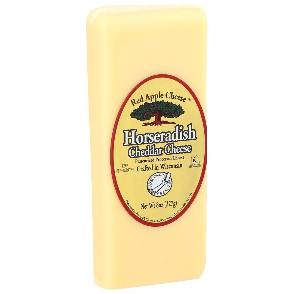 Red Apple Cheese Horseradish Cheddar Cheese, 8 Ounce -- 12 Per Case