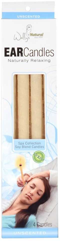 Wally's Natural Plain Soy Blend Paraffin Ear Candle, 4 Count -- 5 Per Case