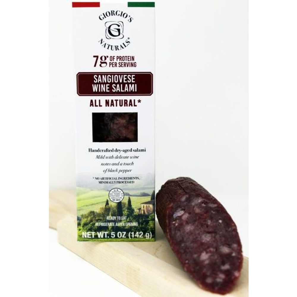 Giorgios Naturals Sangiovese Wine Salami, 5 Ounce -- 12 Per Case