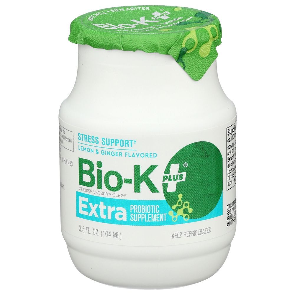Bio-k Plus Organic Lemon And Ginger Flavored Probiotic Supplement, 3.5 Fluid Ounce -- 24 Per Case