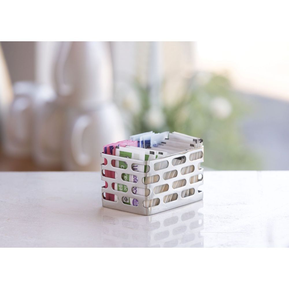 Service Ideas 18/8 Stainless Steel Brushed Finish Mod18 Sugar Packet Holder, 2.5 Inch Width X 2.25 Inch Height