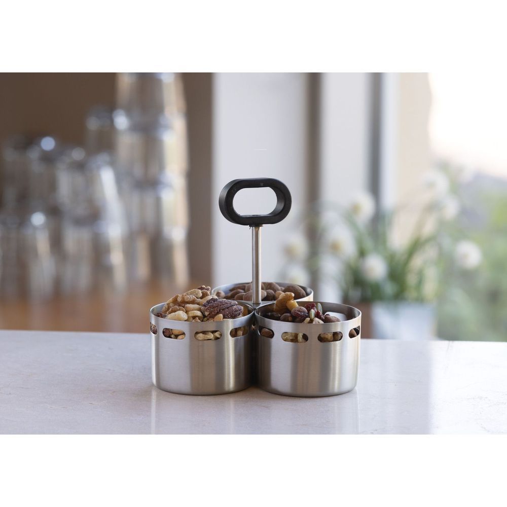 Service Ideas 18/8 Stainless Steel Brushed Finish Mod18 Trio Snack Bowl, 4.25 Inch Width X 4 Inch Height