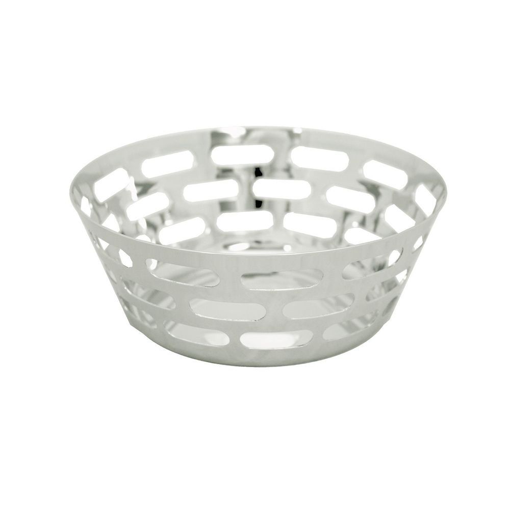 Service Ideas 18/8 Stainless Steel Polished Finish Round Mod18 Bread Basket, 6.5 Inch Width X 2.5 Height