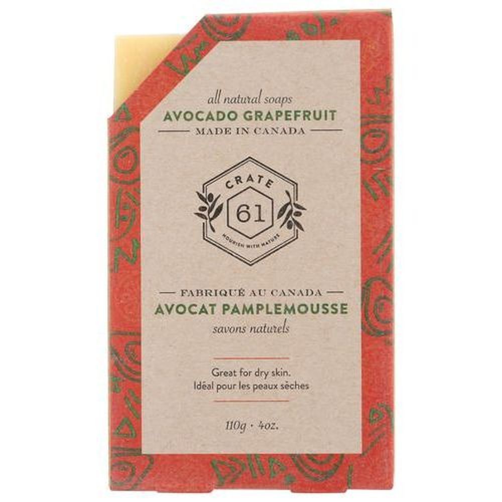 Crate 61 Avocado Grapefruit Soap Bar, 4 Ounce -- 8 Per Case