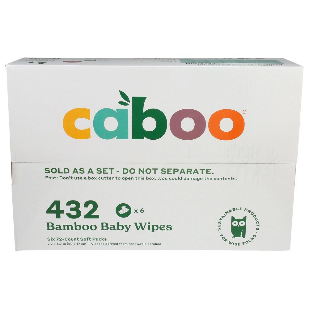 Caboo Bamboo Baby Wipes, 6 Count