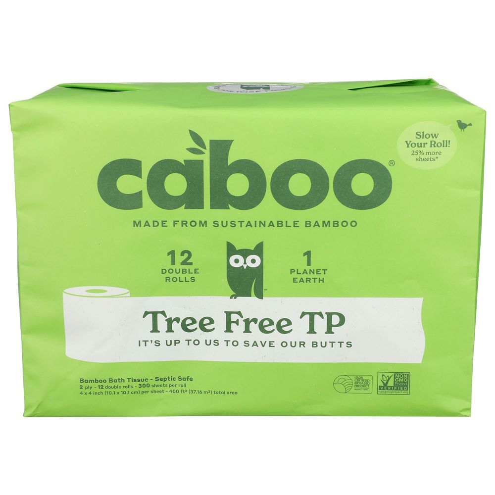 Caboo Tree Free Bamboo Bath Tissue, 12 Count -- 4 Per Case