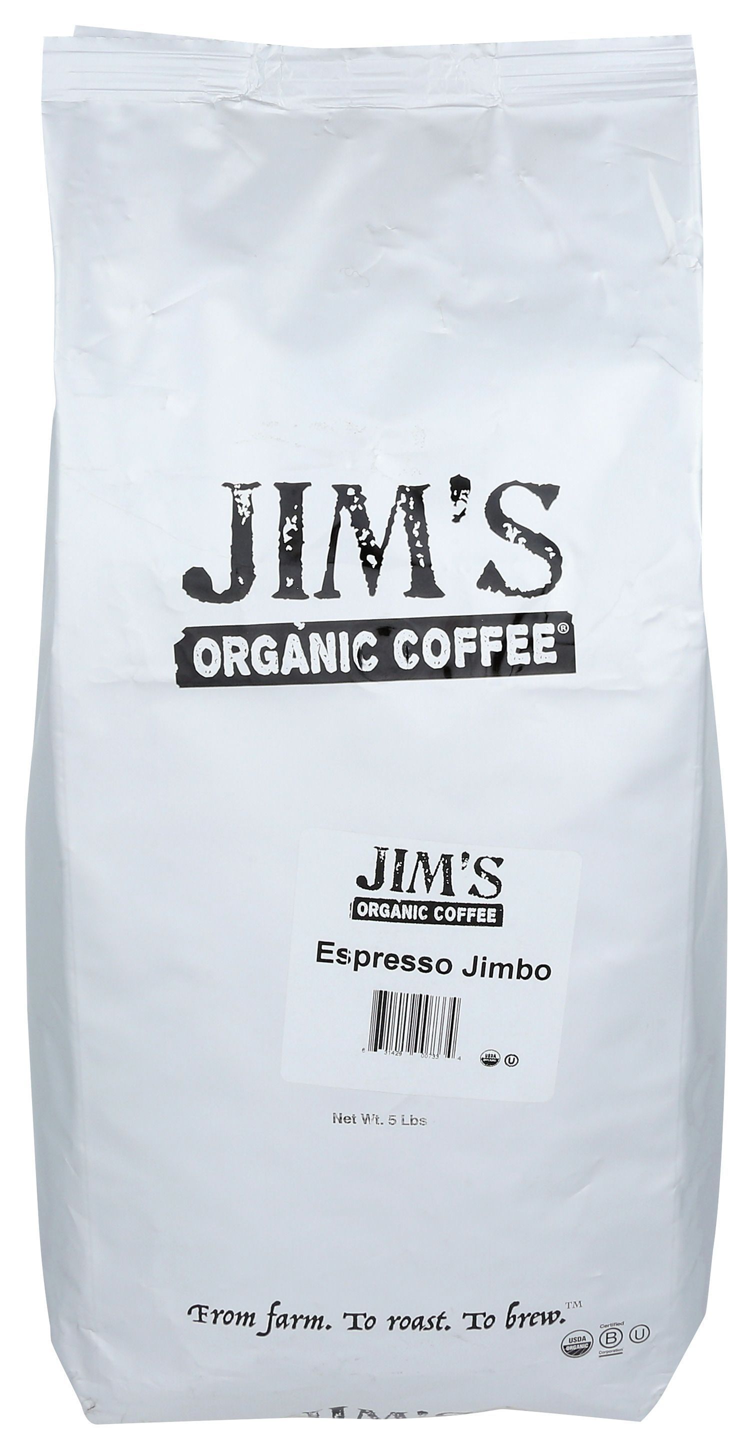 Jim's Organic Coffee Espresso Jimbo Coffee, 5 Pound