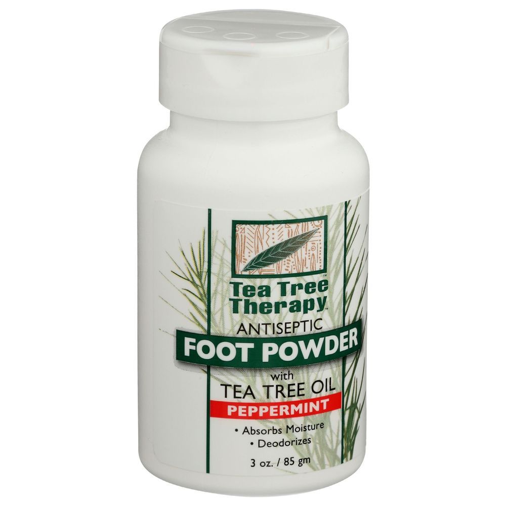 Tea Tree Therapy Peppermint Antiseptic Foot Powder With Tea Tree Oil, 3 Ounce