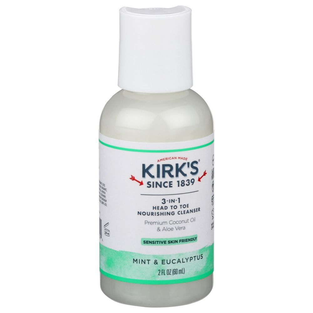 Kirk's Mint And Eucalyptus 3-in-1 Liquid Soap, 2 Fluid Ounce